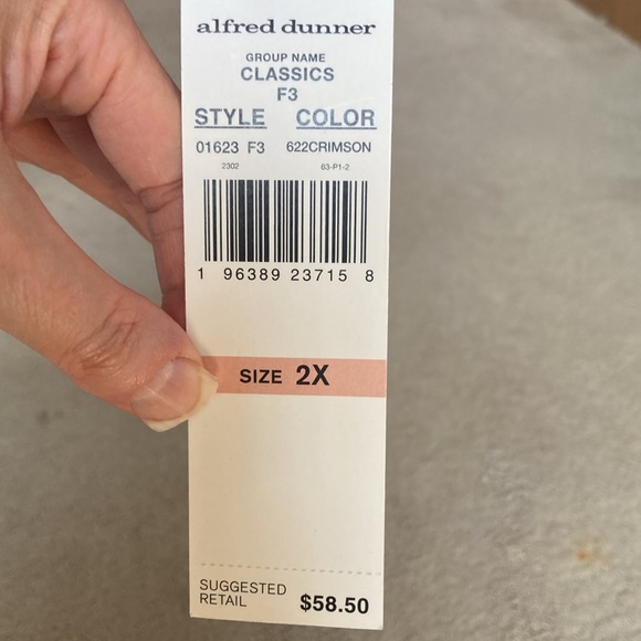 Alfred Dunner pullover red top with bling accents size 2X - Picture 11 of 17